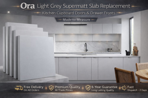 Light grey matt slab - light,
